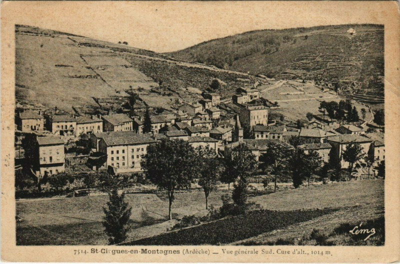 Carte postale ancienne Saint-Cirgues-en-MONTAGNEs - Vue générale à Saint-Cirgues-en-Montagne