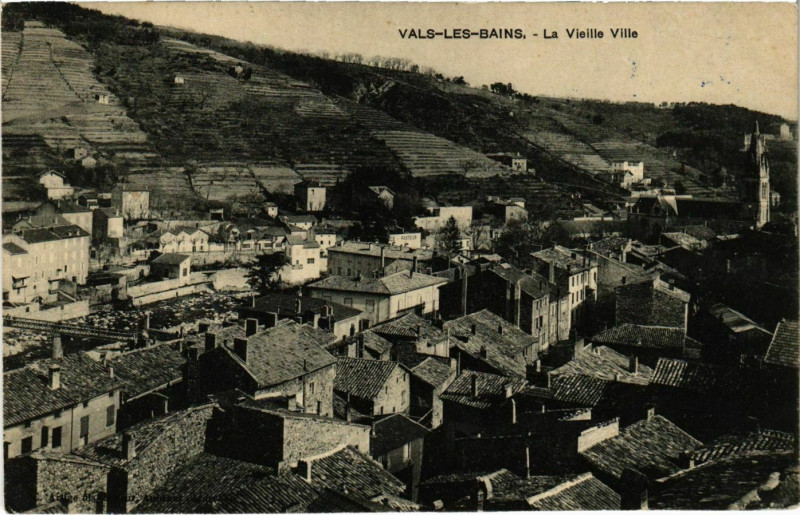Carte postale ancienne Vals Les Bains La Vieille Ville à Vals-les-Bains