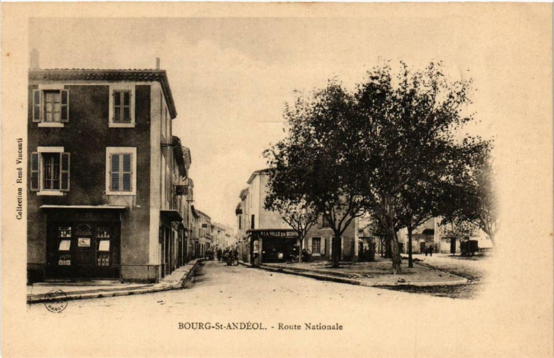 Carte postale ancienne Bourg-Saint-Andeol Route Nationale