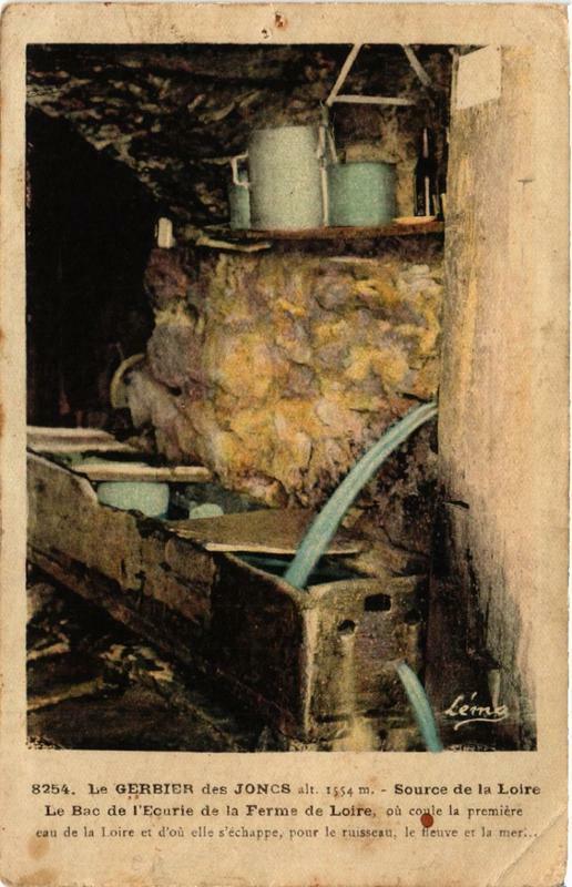 Carte postale ancienne Le Gerbier-des-Joncs Source de la Loire Le Bac de l'Ecurie