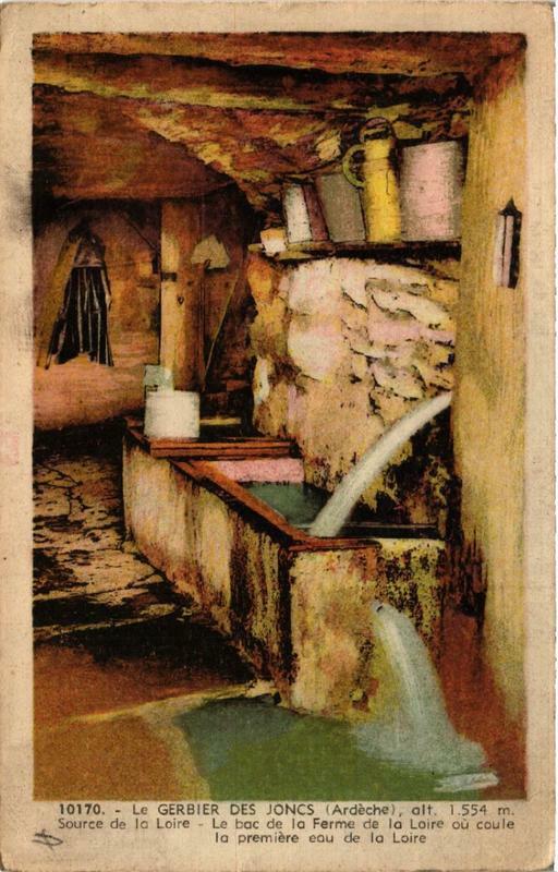 Carte postale ancienne Le Gerbier-des-Joncs Source de la Loire Le bac de la Ferme