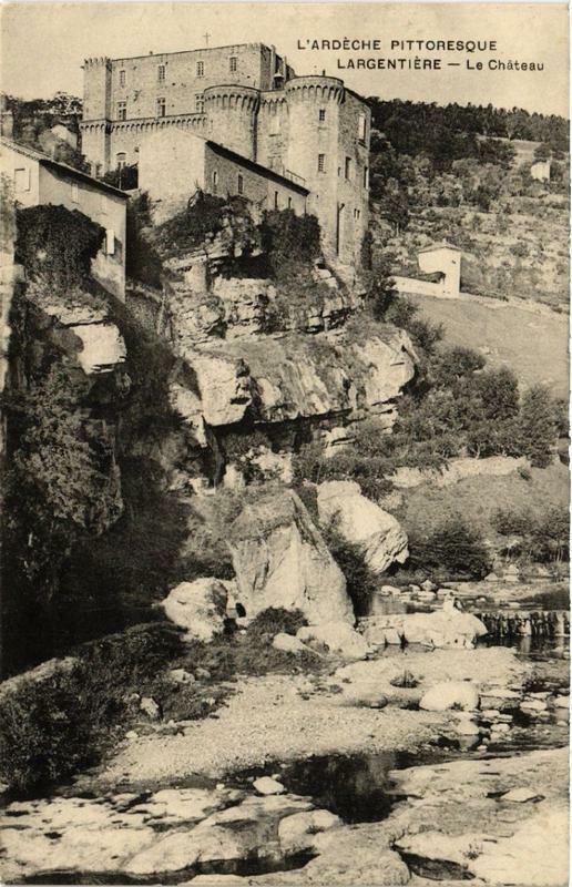 Carte postale ancienne Largentiere Le Chateau à Largentière