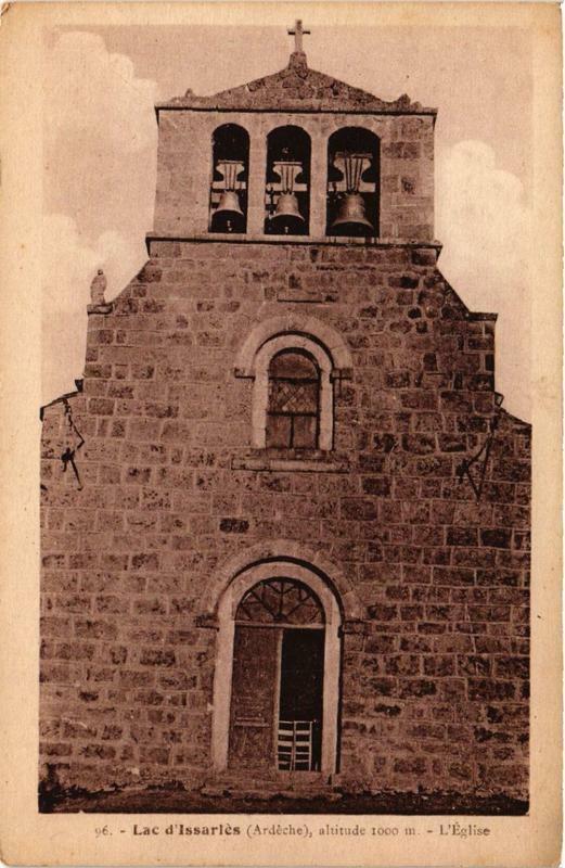 Carte postale ancienne Lac d'Issarles L'Eglise