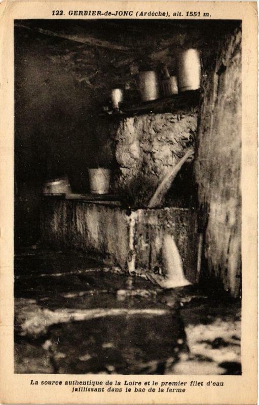Carte postale ancienne Gerbier-des-Joncs La source authentique de la Loire et le premier