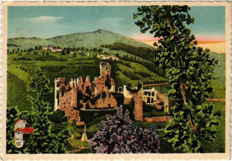 Carte postale ancienne Environs d'Aubenas Chateau u de Boulogne à Aubenas