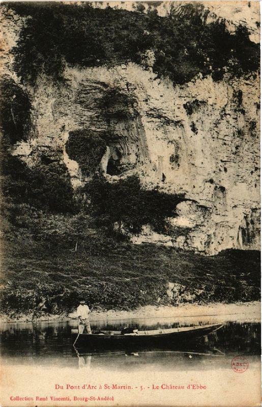 Carte postale ancienne Du Pont d'Arc a Saint-Martin Le Chateau d'Ebbo