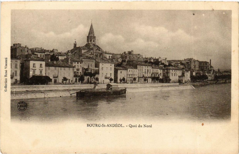 Carte postale ancienne Bourg-Saint-Andeol Quai du Nord