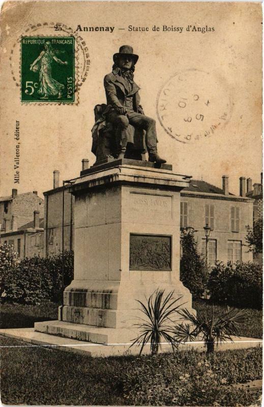 Carte postale ancienne Annonay Statue de Boissy-d'Anglas à Annonay