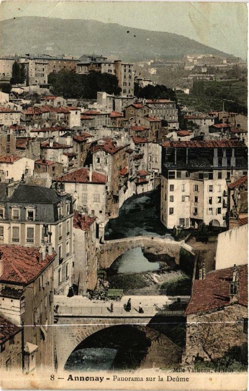 Carte postale ancienne Annonay Panorama sur la Deume à Annonay