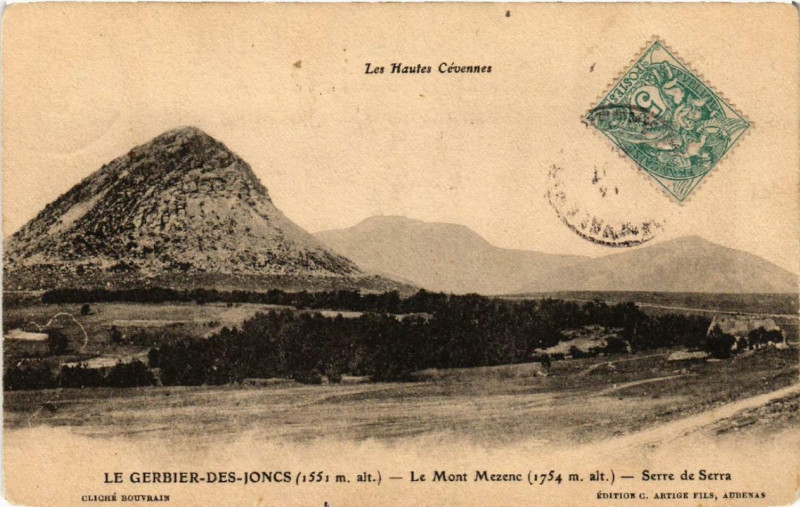 Carte postale ancienne Le Gerbier-des-Joncs Le Mont Mezenc