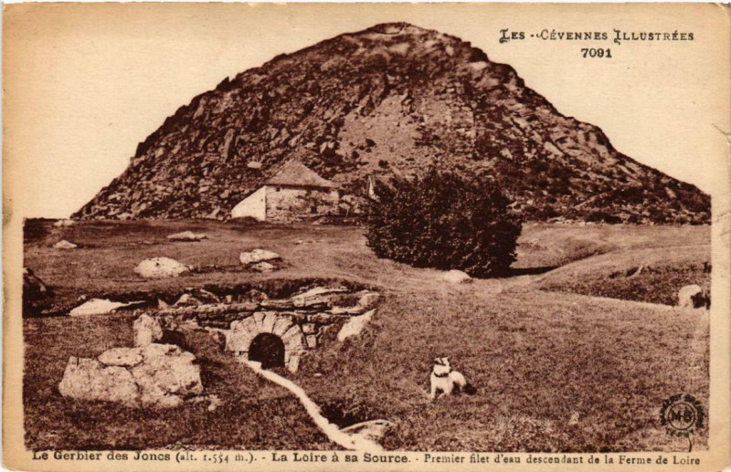 Carte postale ancienne Le Gerbier-des-Joncs La Loire a sa Source