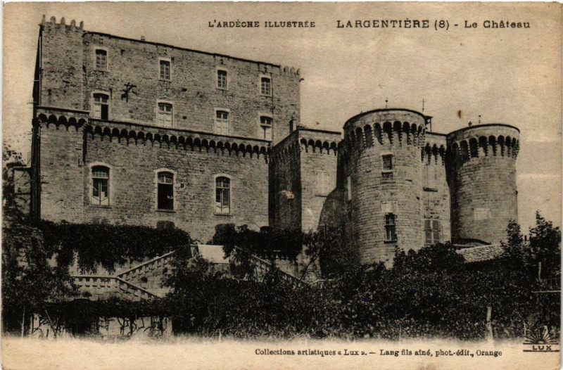 Carte postale ancienne Largentiere Le Chateau à Largentière