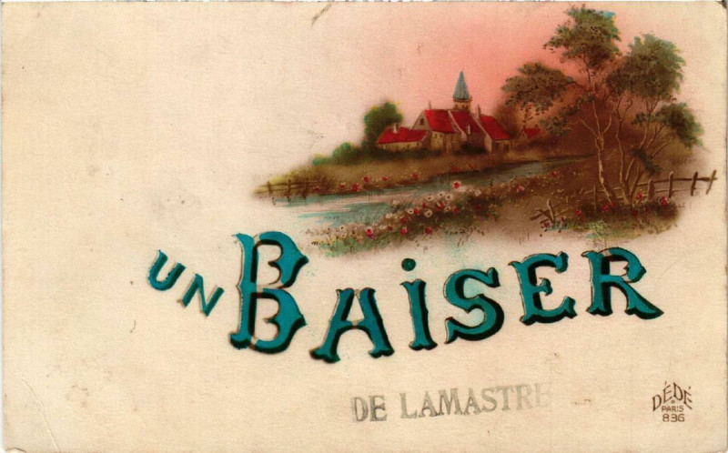 Carte postale ancienne Lamastre Un Baiser à Lamastre