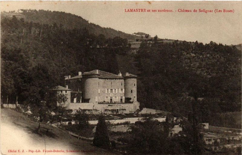 Carte postale ancienne Lamastre Chateau de Solignac à Lamastre