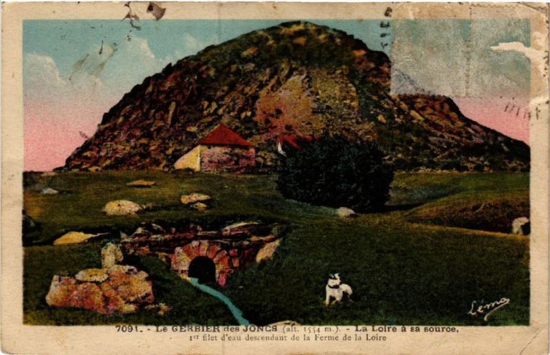 Carte postale ancienne Le Gerbier-des-Joncs - La Loire a sa source