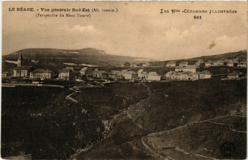 Carte postale ancienne Le Beage - Vue générale Sud-Est au Béage