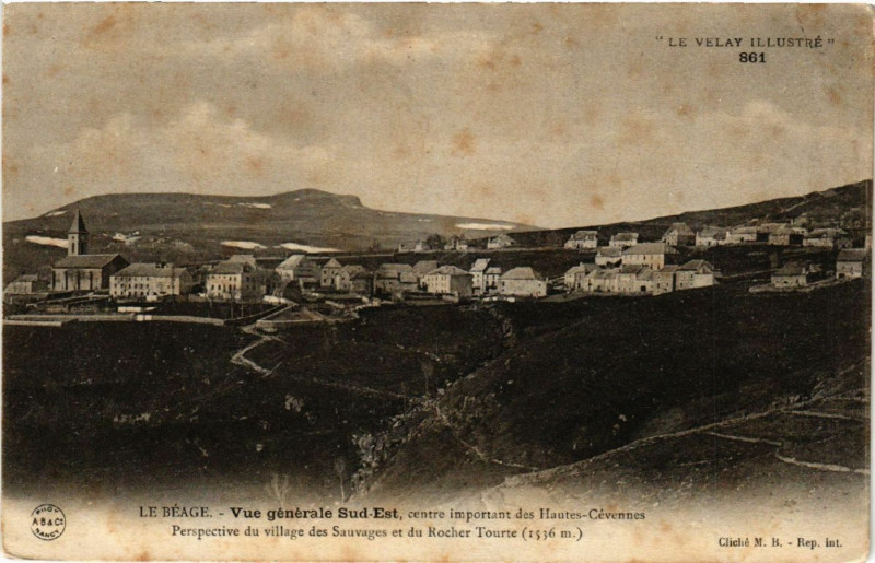 Carte postale ancienne Le Beage - Vue générale Sud-Est au Béage