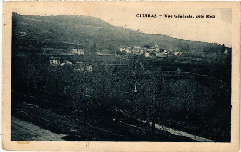 Carte postale ancienne Gluiras - Vue générale - cote Midi à Gluiras