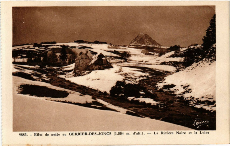 Carte postale ancienne Effet de neige au Gerbier-des-Joncs - La Riviere Noire et la Loire