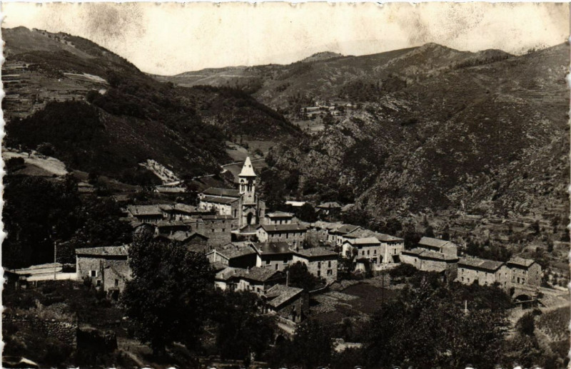 Carte postale ancienne Dornas - Vue générale à Dornas