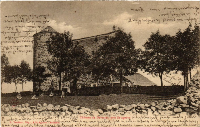 Carte postale ancienne Devesset - Chateau de Devesset - prés St-Agreve à Devesset