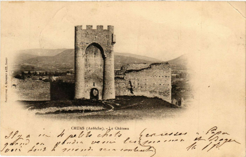 Carte postale ancienne Cruas - Le Chateau à Cruas