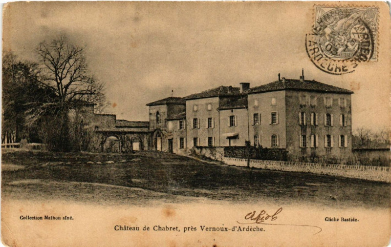 Carte postale ancienne Chateau de Chabret - prés Vernoux-d'Ardeche