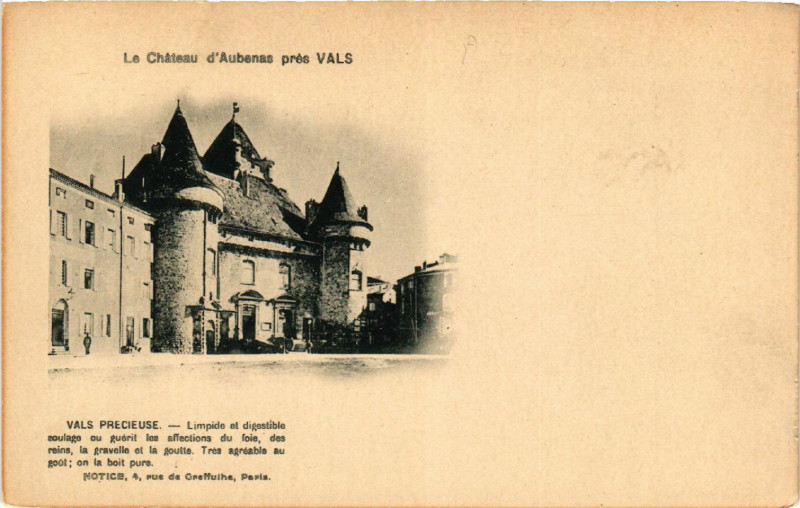 Carte postale ancienne Aubenas - Le Chateau d'Aubenas prés Vals à Aubenas