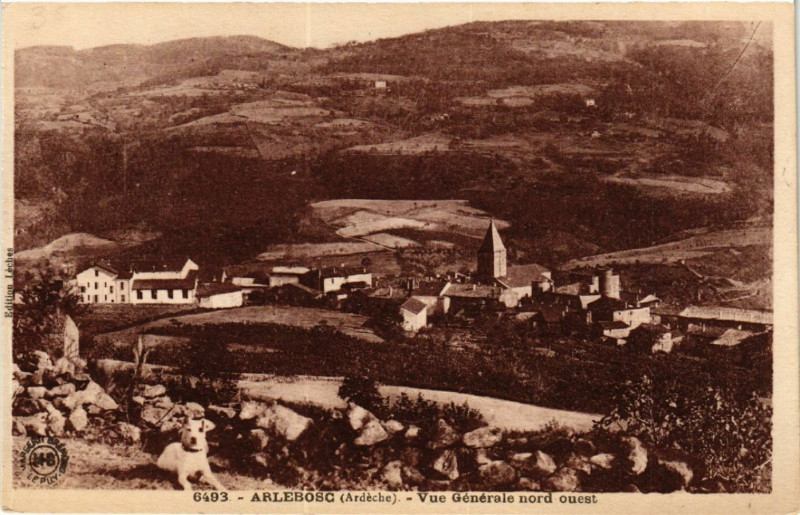 Carte postale ancienne Arlebosc - Vue générale Nord Ouest à Arlebosc