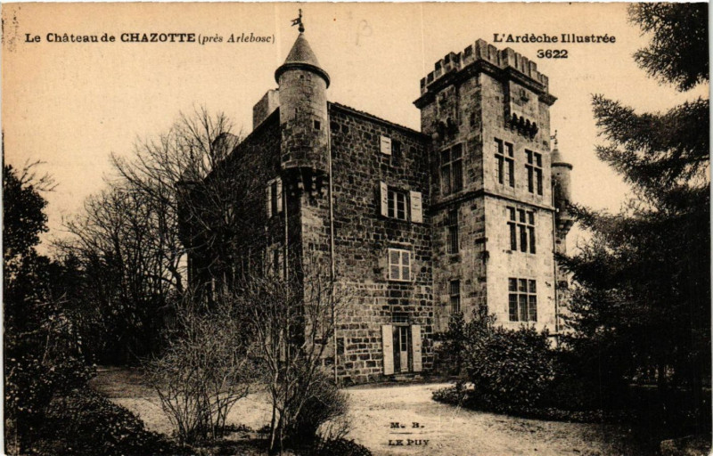 Carte postale ancienne Arlebosc - Le Chateau de Chazotte - prés Arlebosc à Arlebosc