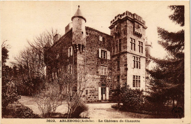 Carte postale ancienne Arlebosc - Le Chateau de Chazotte à Arlebosc