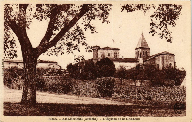 Carte postale ancienne Arlebosc - L'Eglise et le Chateau à Arlebosc