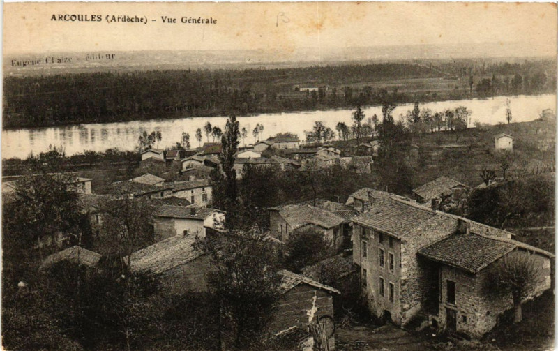 Carte postale ancienne Arcoules - Vue générale