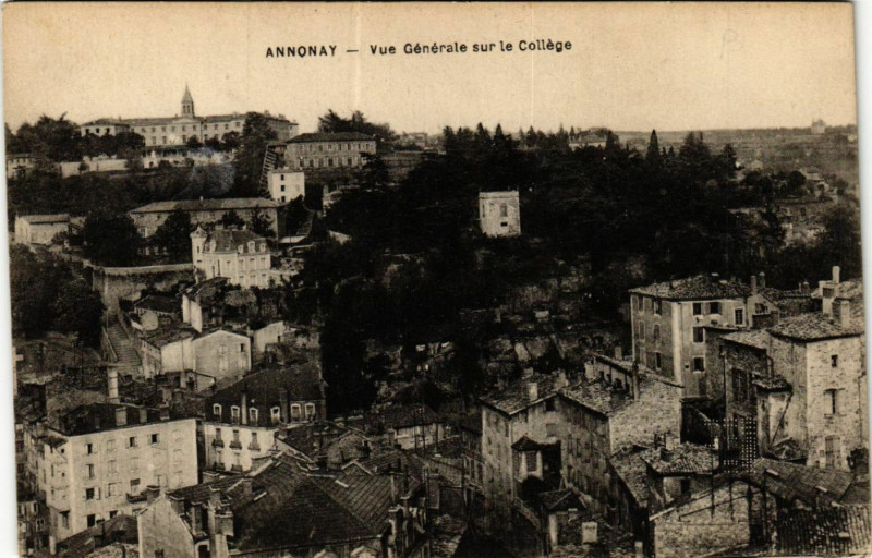 Carte postale ancienne Annonay - Vue générale sur le College à Annonay