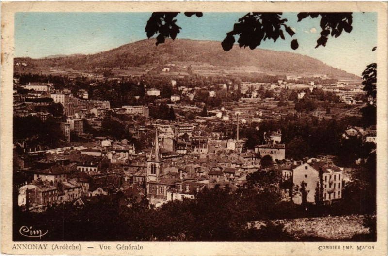 Carte postale ancienne Annonay - Vue générale à Annonay