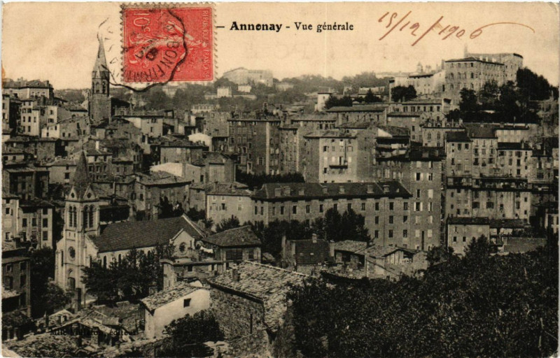 Carte postale ancienne Annonay - Vue générale à Annonay