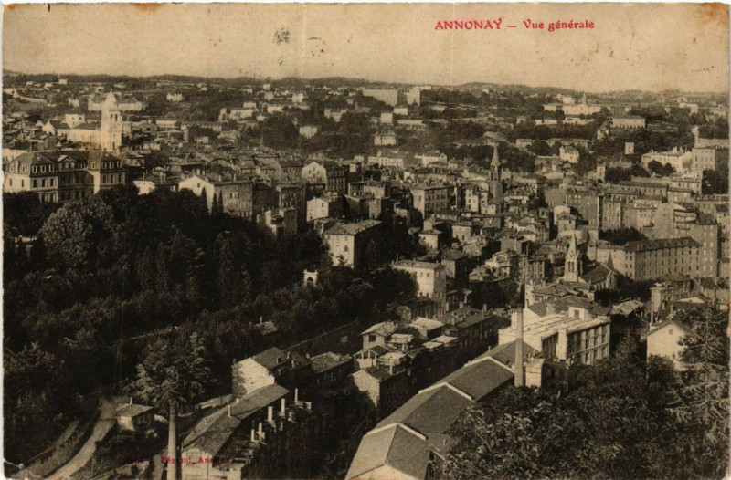 Carte postale ancienne Annonay - Vue générale à Annonay