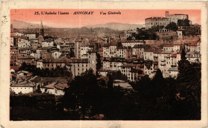 Carte postale ancienne Annonay - Vue générale à Annonay