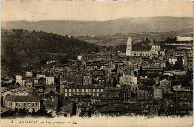 Carte postale ancienne Annonay - Vue générale à Annonay