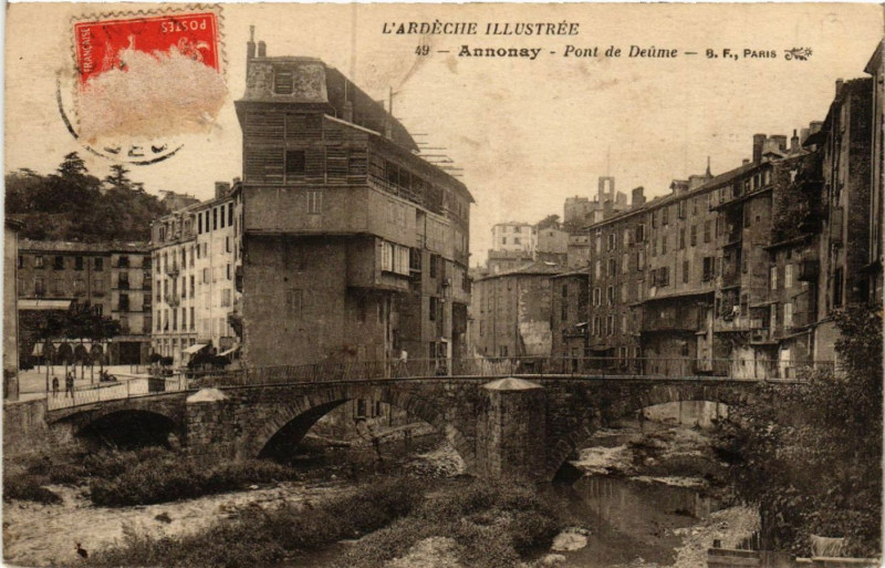 Carte postale ancienne Annonay - Pont de Deume à Annonay