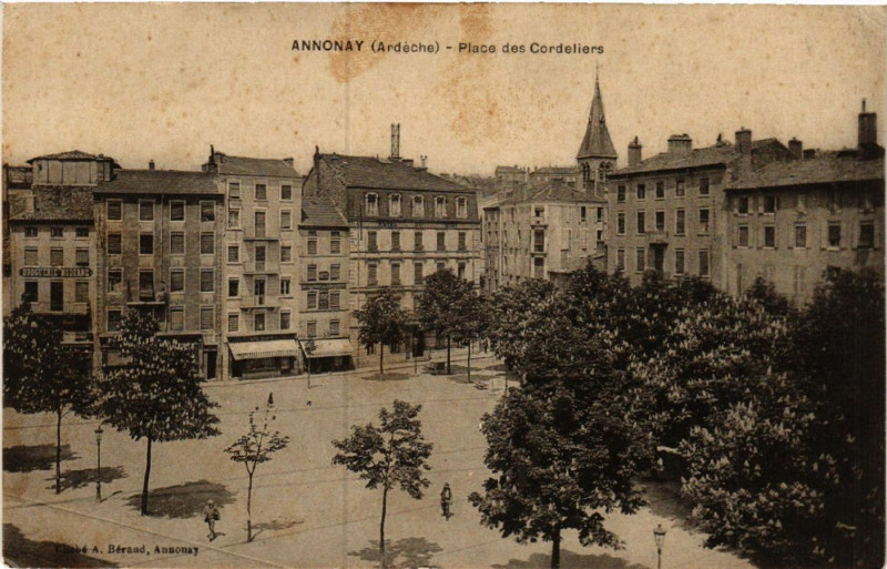 Carte postale ancienne Annonay - Place des Cordeliers à Annonay