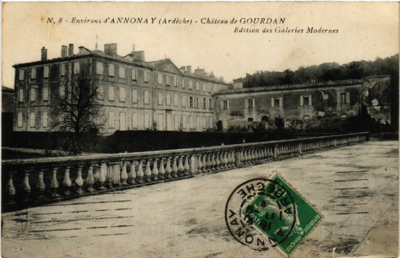 Carte postale ancienne Annonay - Environs - Chateau de Gourdan à Annonay
