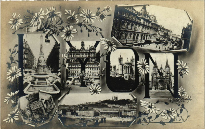 Carte postale ancienne Lyon Souvenir