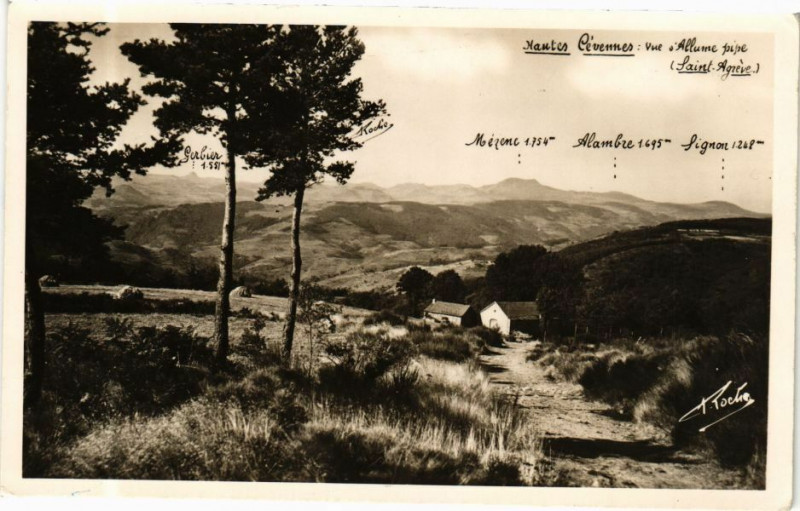 Carte postale ancienne Saint-Agreve - Montes Cévennes à Saint-Agrève