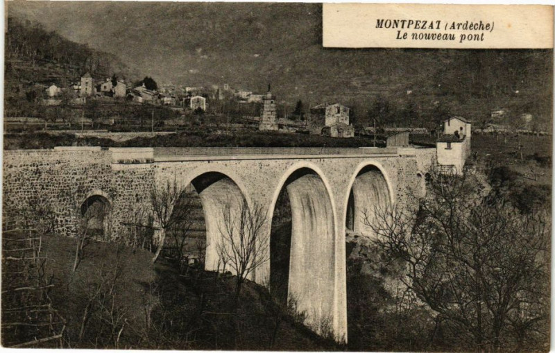 Carte postale ancienne Montpezat - Le nouveau pont