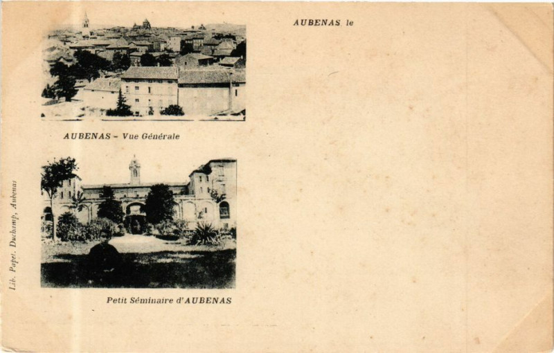 Carte postale ancienne Aubenas - Vue générale, Petit Séminaire d'Aubenas à Aubenas
