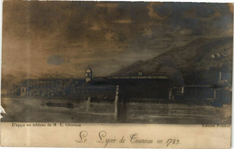 Carte postale ancienne Le Lyceé de Tournon en 1789