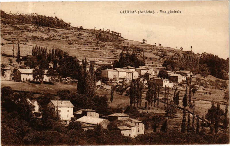 Carte postale ancienne Gluiras - Vue générale à Gluiras
