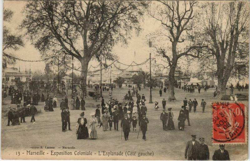 Carte postale ancienne Marseille Expo 13 L'Esplanade à Marseille