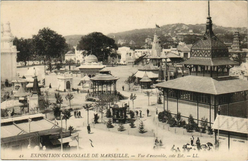 Carte postale ancienne Marseille Expo 42 Vue d'ensemble à Marseille